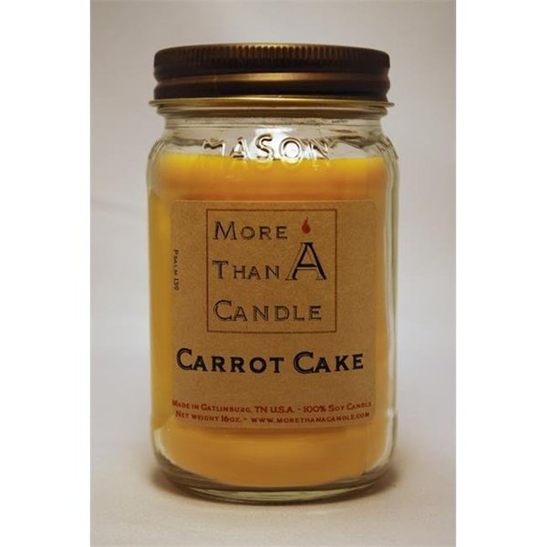 More Than A Candle More Than A Candle CRC16M 16 oz Mason Jar Soy Candle; Carrot Cake CRC16M